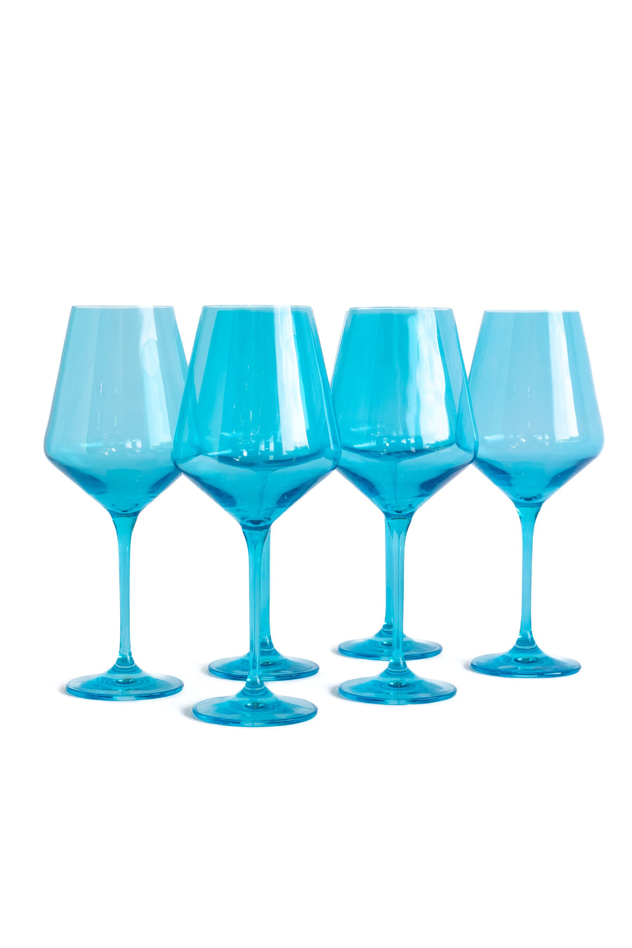 Colored Wine Stemware - Set of 6 {Ocean Blue}.