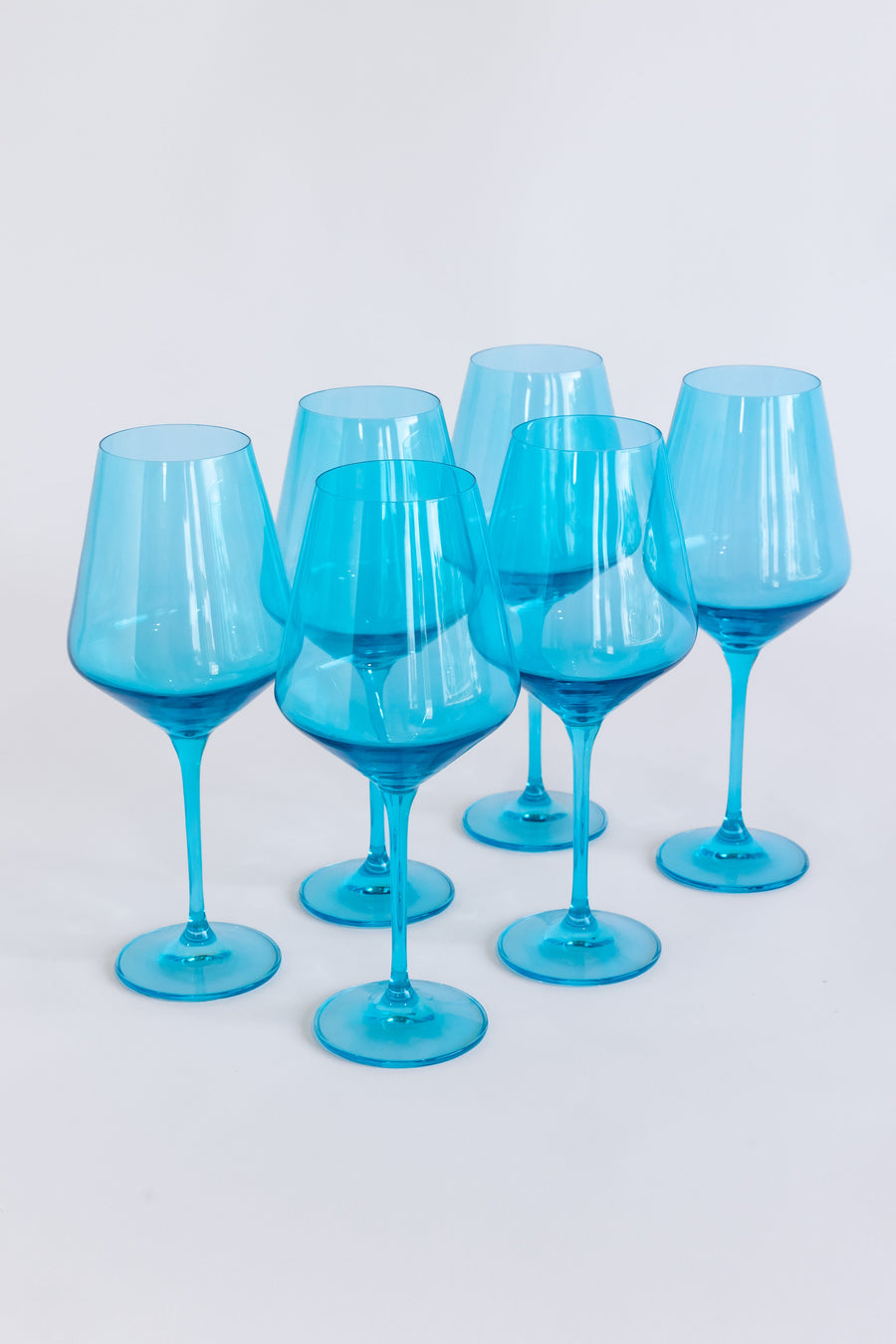 Colored Wine Stemware - Set of 6 {Ocean Blue}.