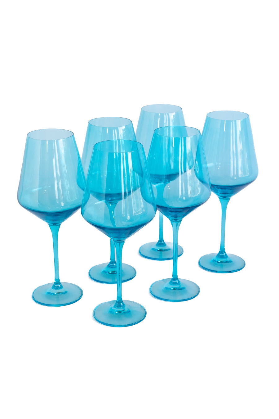 Colored Wine Stemware - Set of 6 {Ocean Blue}.