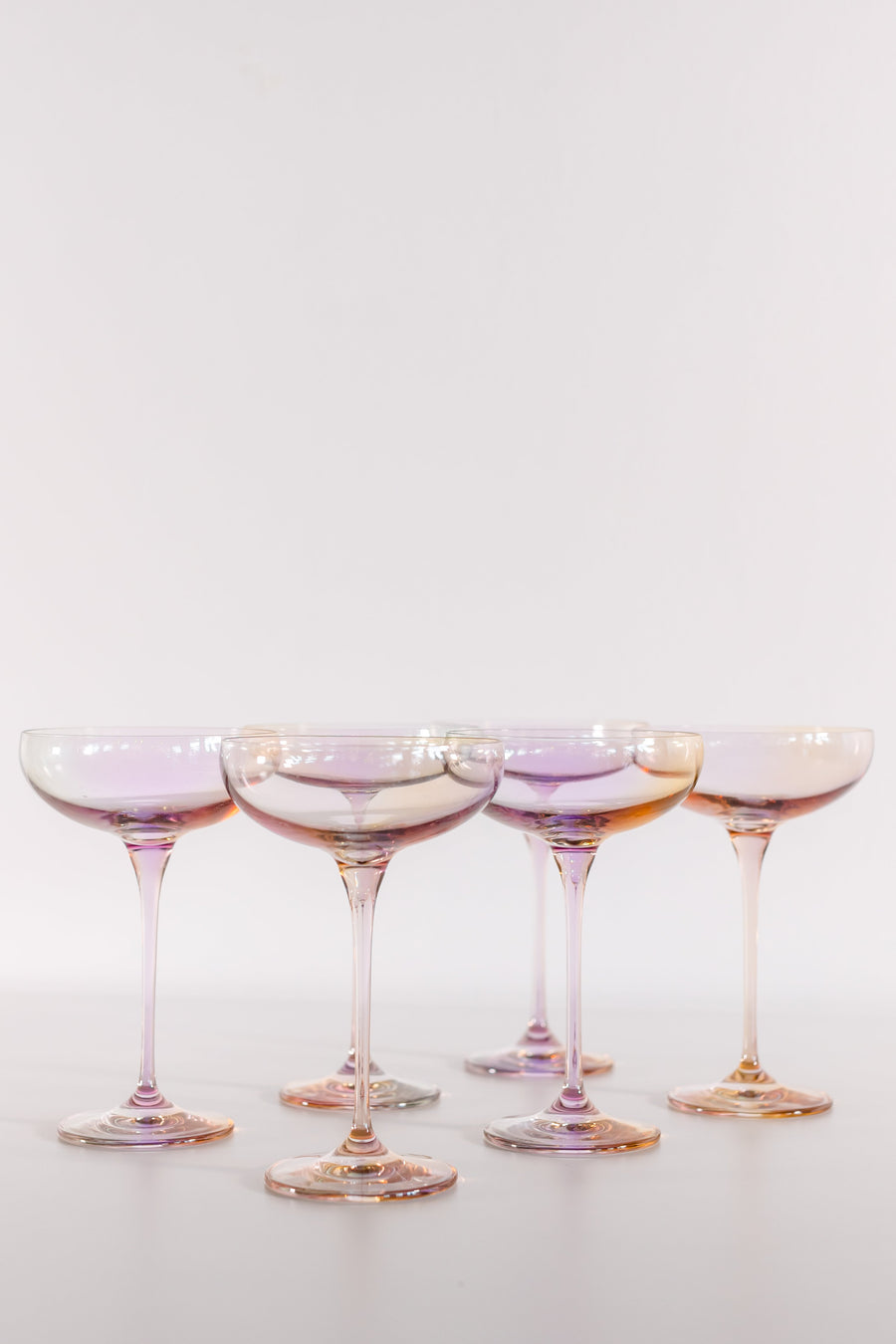 Colored Champagne Coupe Stemware - Set of 6 {Iridescent}.