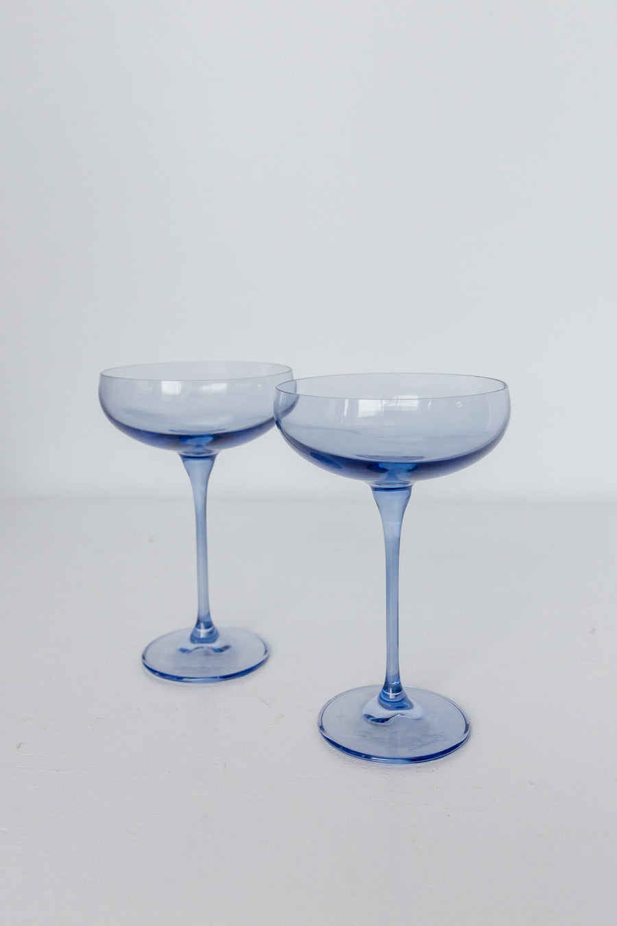 Colored Champagne Coupe Stemware - Set of 2 {Cobalt Blue}.