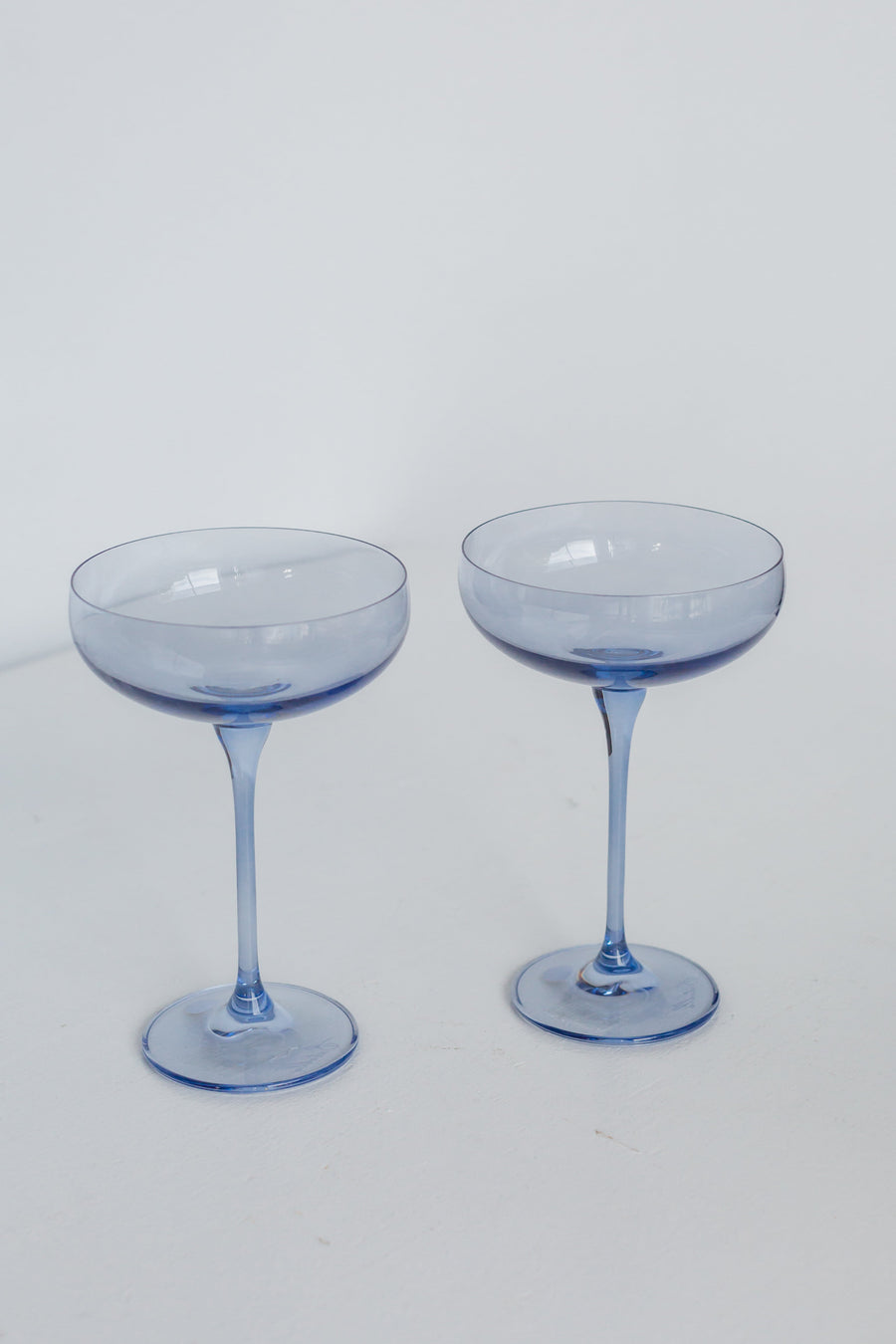 Colored Champagne Coupe Stemware - Set of 2 {Cobalt Blue}.
