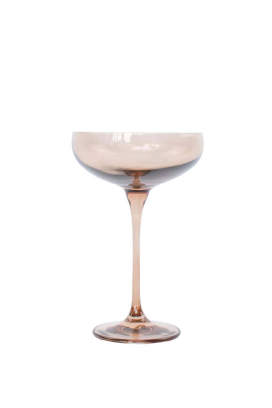 Colored Champagne Coupe Stemware - Set of 6 {Mocha Mousse (Our Amber Smoke)}.
