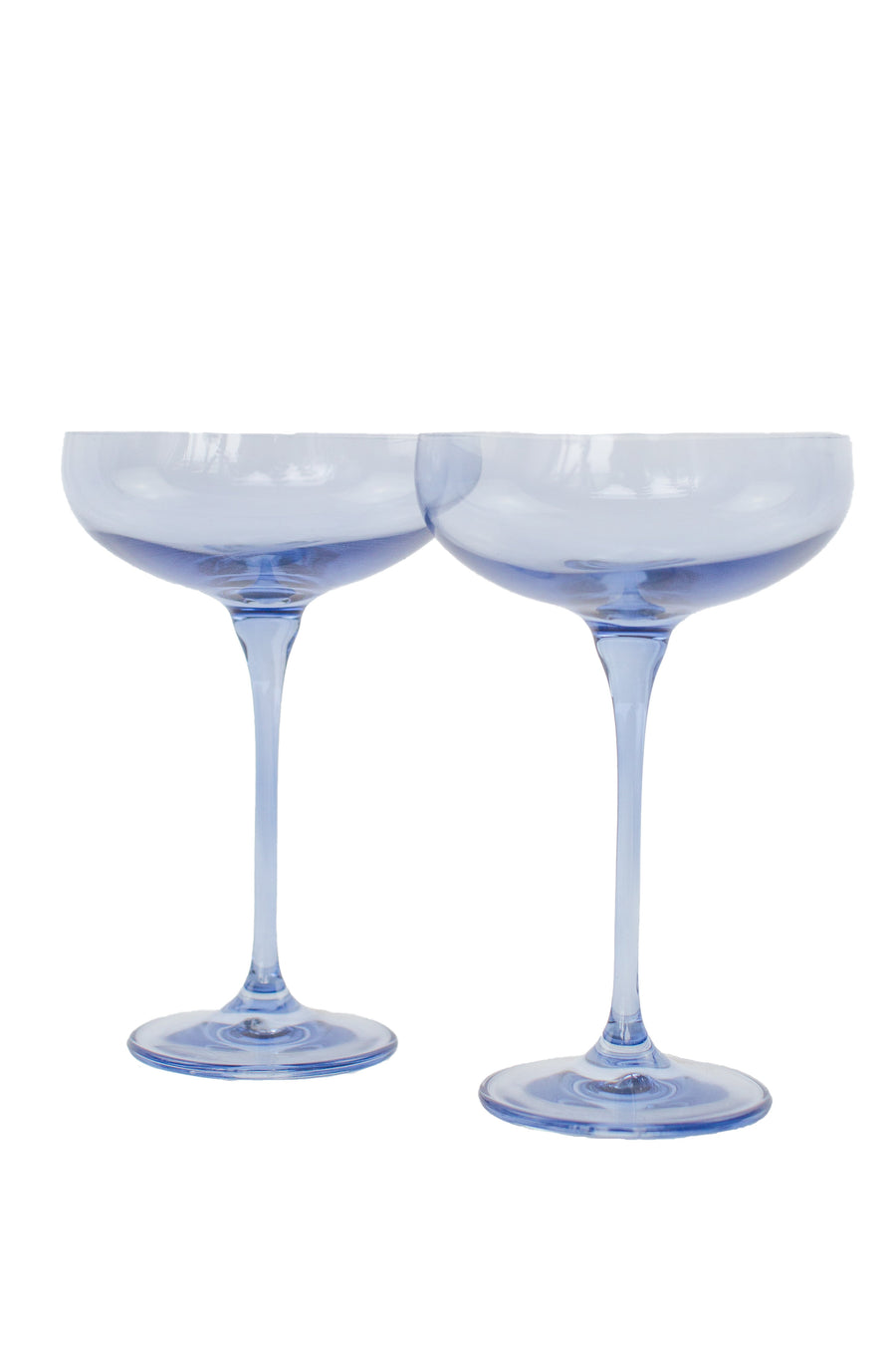 Colored Champagne Coupe Stemware - Set of 2 {Cobalt Blue}.