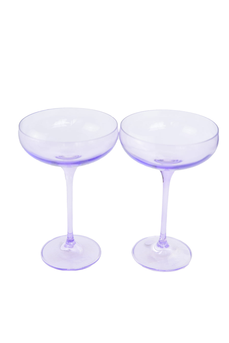 Colored Champagne Coupe Stemware - Set of 2 {Lavender}.
