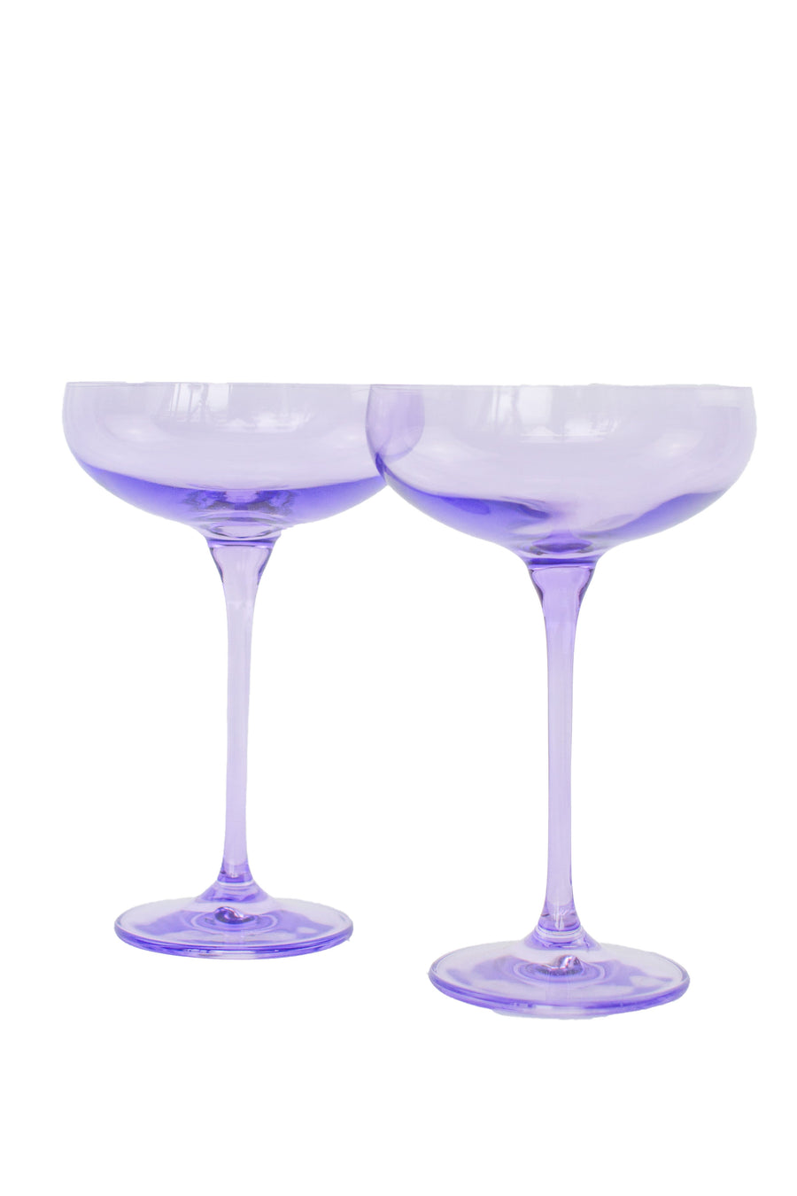 Colored Champagne Coupe Stemware - Set of 2 {Lavender}.
