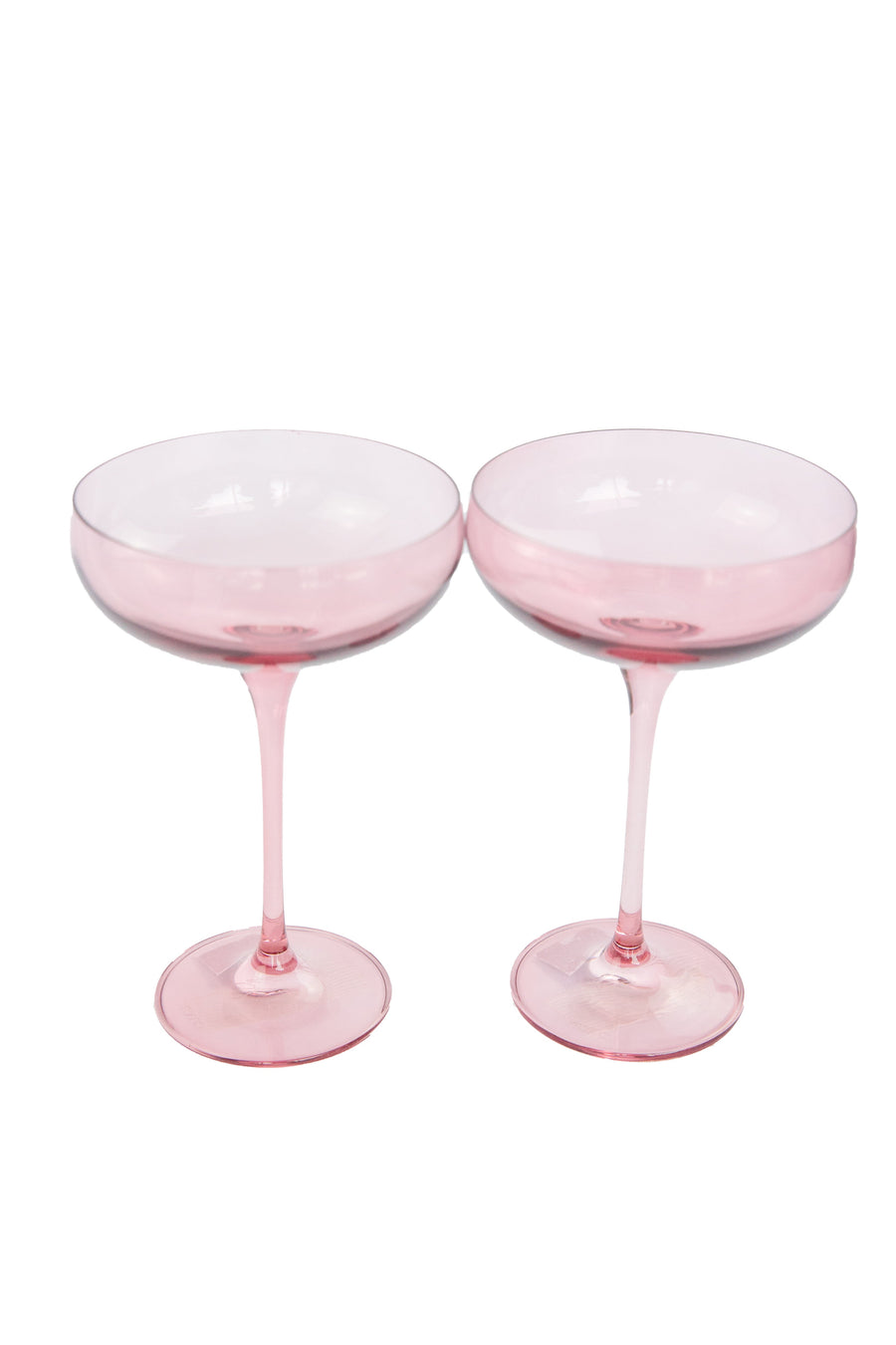 Colored Champagne Coupe Stemware - Set of 2 {Rose}.