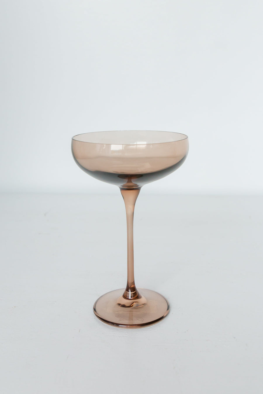 Colored Champagne Coupe Stemware - Set of 6 {Mocha Mousse (Our Amber Smoke)}.