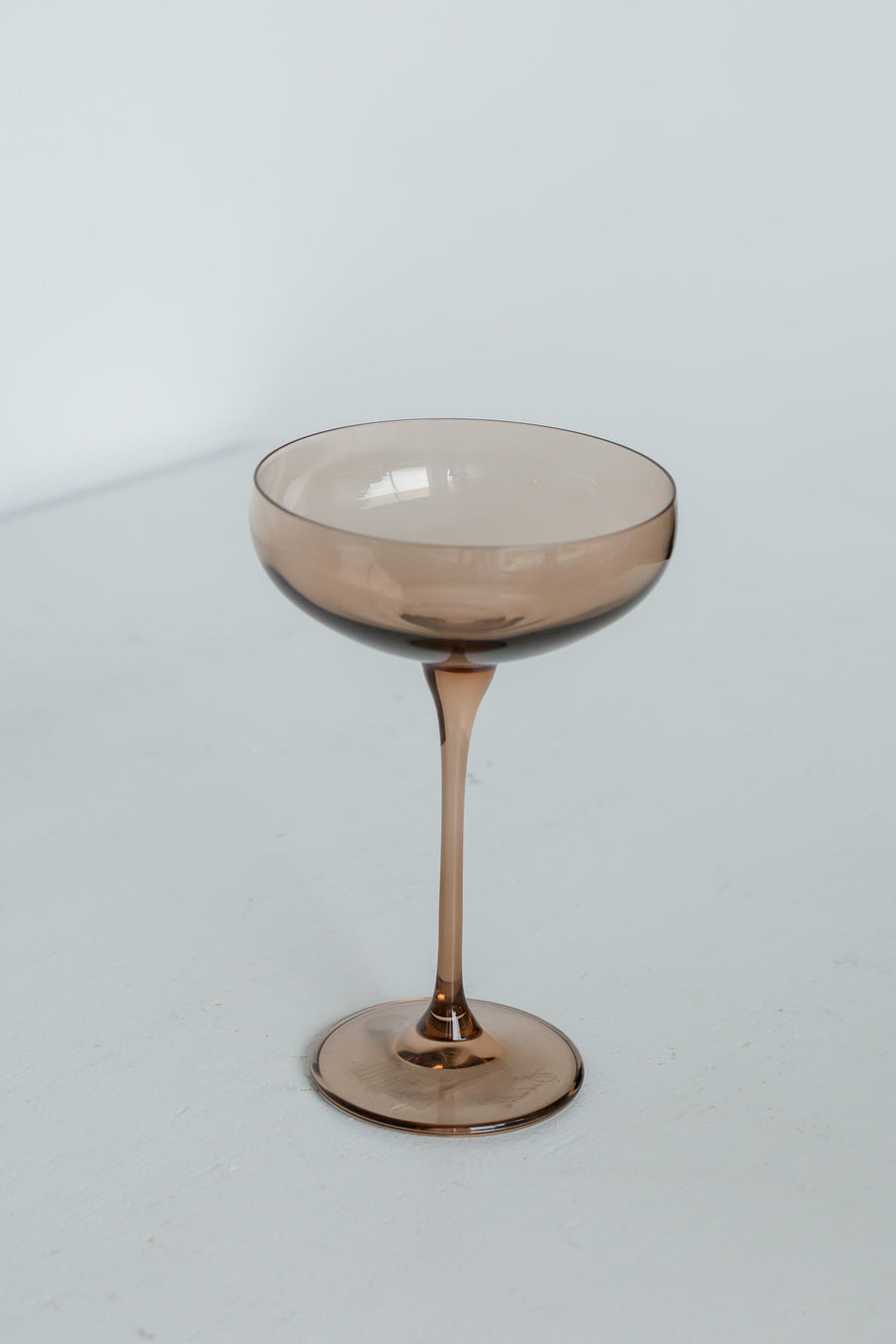 Colored Champagne Coupe Stemware - Set of 6 {Mocha Mousse (Our Amber Smoke)}.
