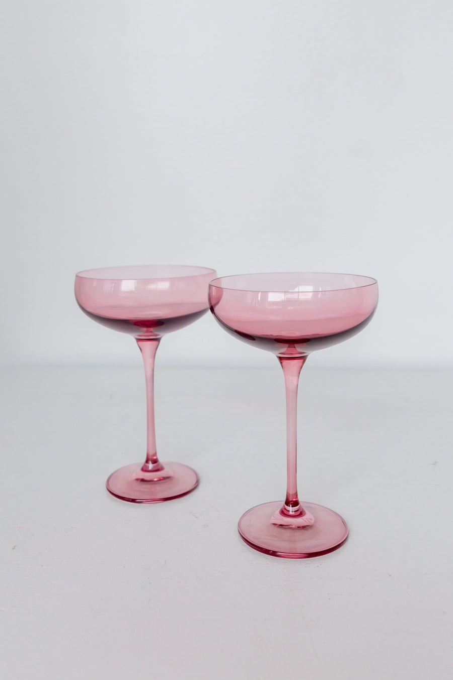 Colored Champagne Coupe Stemware - Set of 2 {Rose}.