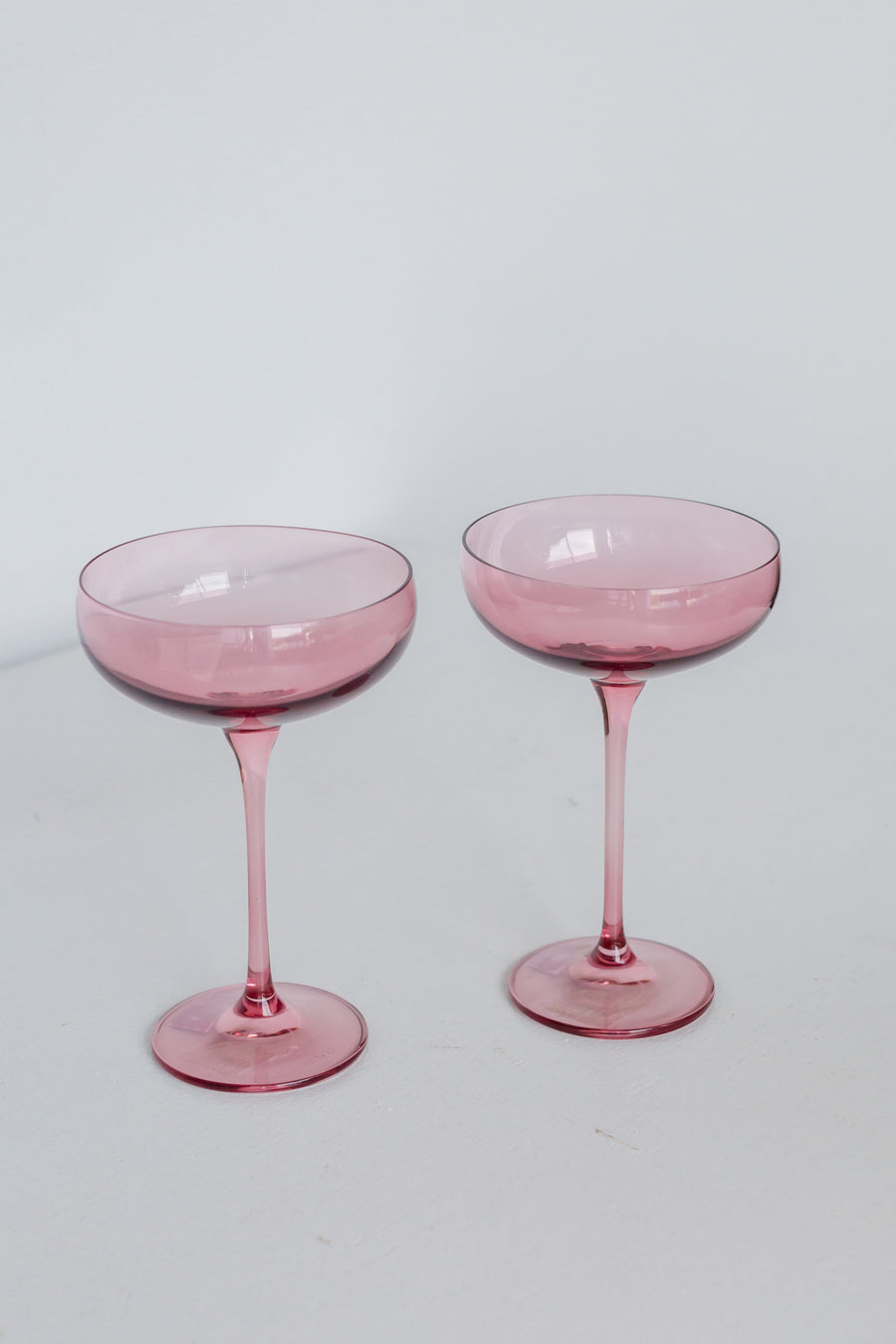 Colored Champagne Coupe Stemware - Set of 2 {Rose}.