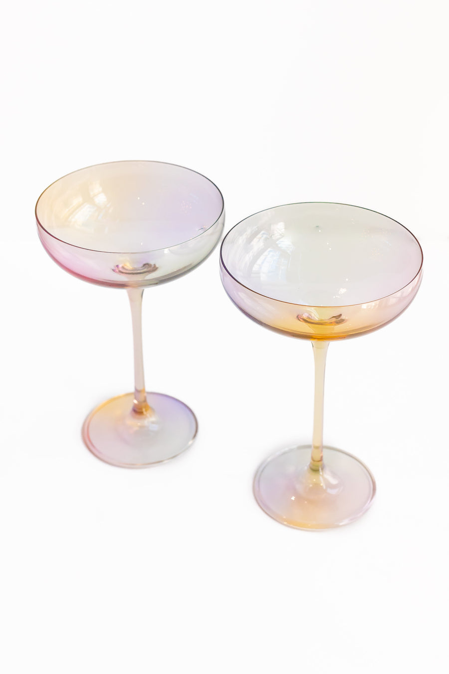 Colored Champagne Coupe Stemware - Set of 2 {Iridescent}.