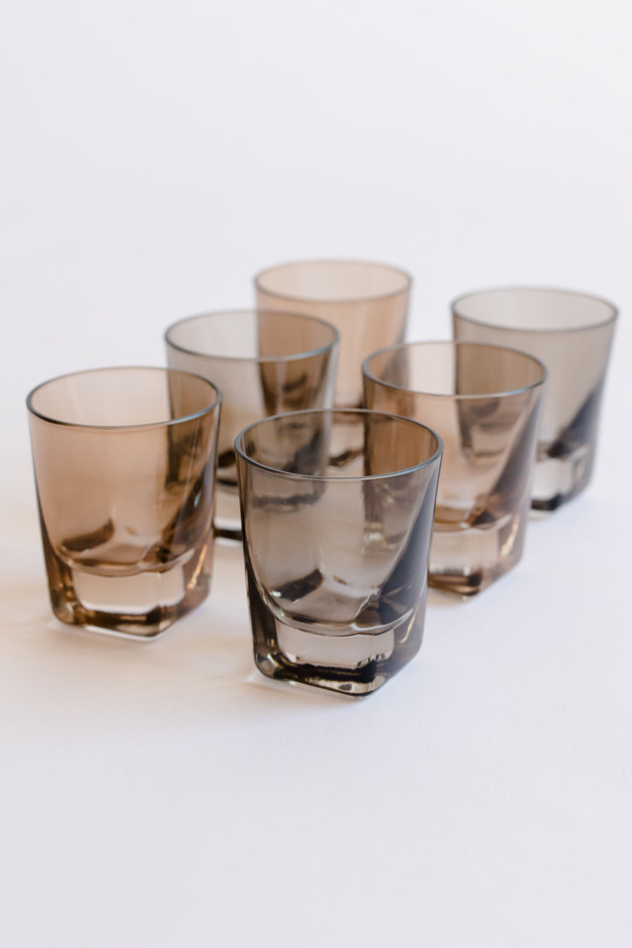 Colored Shot Glasses - Set of 6 {Smoke Mixed Set}.