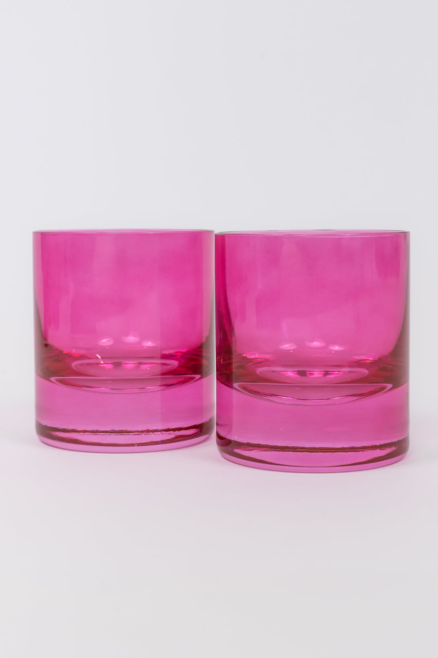 Colored Rocks Glass - Set of 2 {Fuchsia}.
