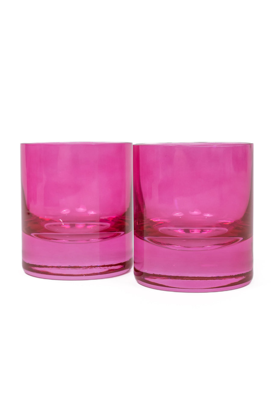 Colored Rocks Glass - Set of 2 {Fuchsia}.
