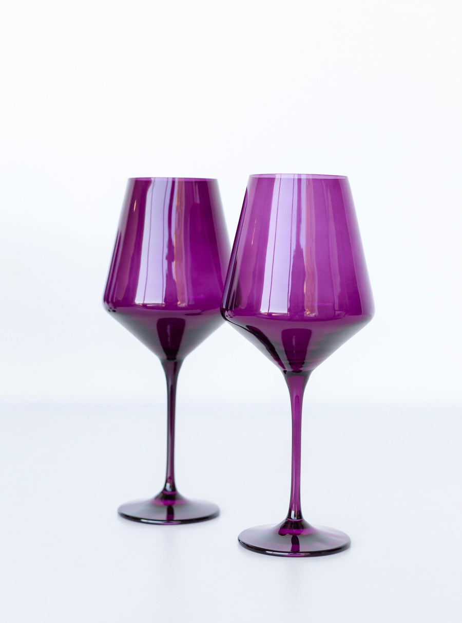 Colored Wine Stemware - Set of 2 {Amethyst}.