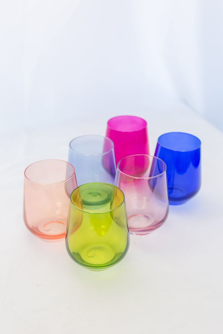 Colored Wine Stemless Set of 6 (Mixed Set).
