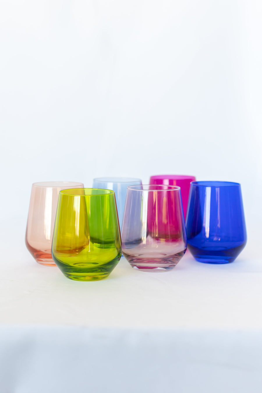 Colored Wine Stemless Set of 6 (Mixed Set).
