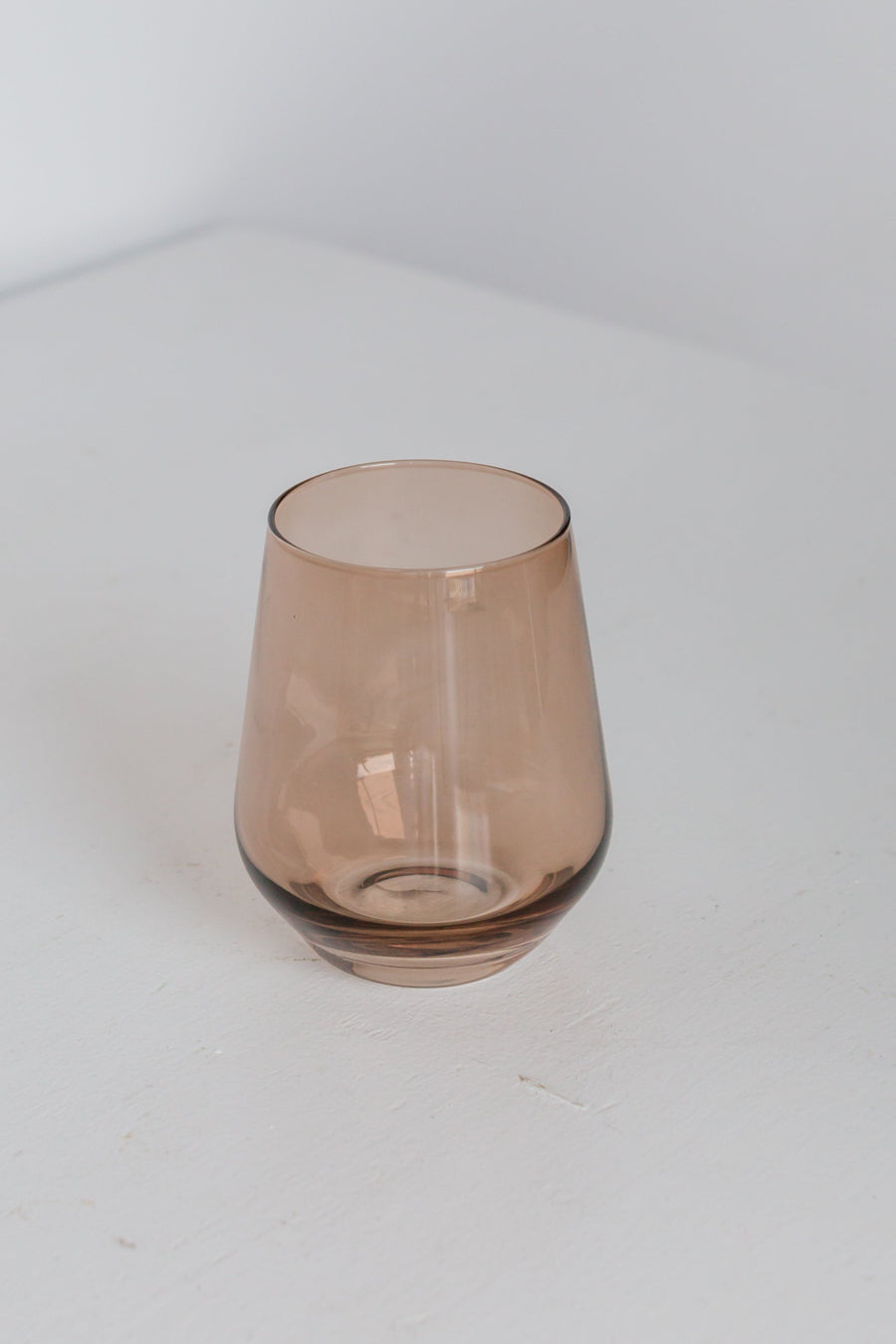 Colored Wine Stemless - Set of 6 {Mocha Mousse (Our Amber Smoke)}.