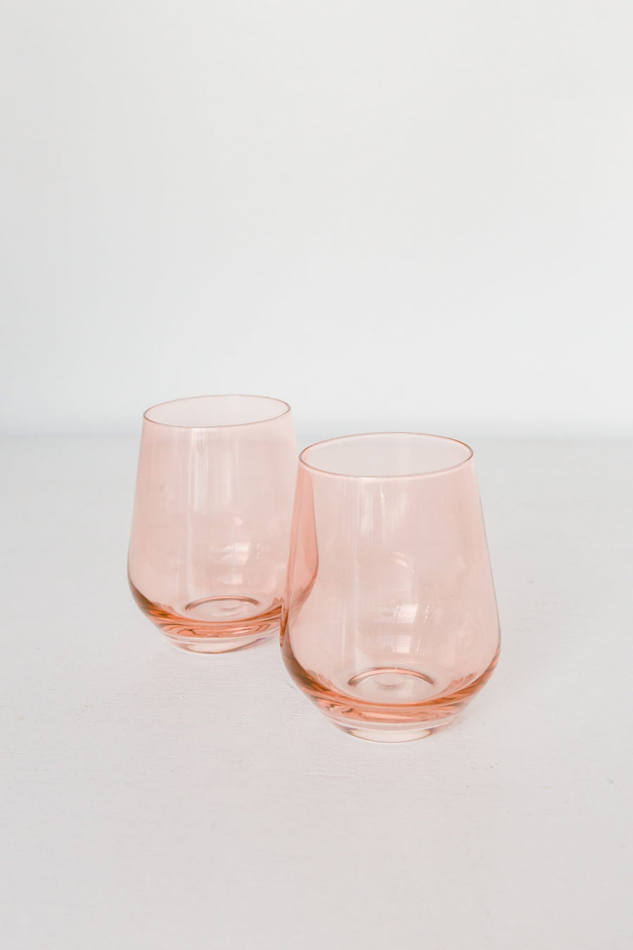 Colored Wine Stemless - Set of 2 {Blush Pink}.