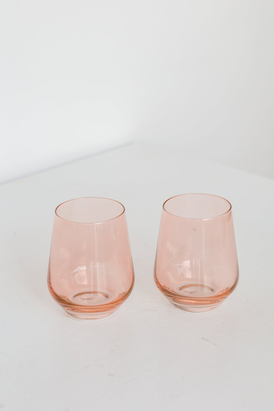 Colored Wine Stemless - Set of 2 {Blush Pink}.