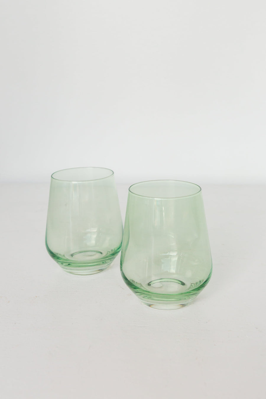 Colored Wine Stemless - Set of 6 {Mint Green}.