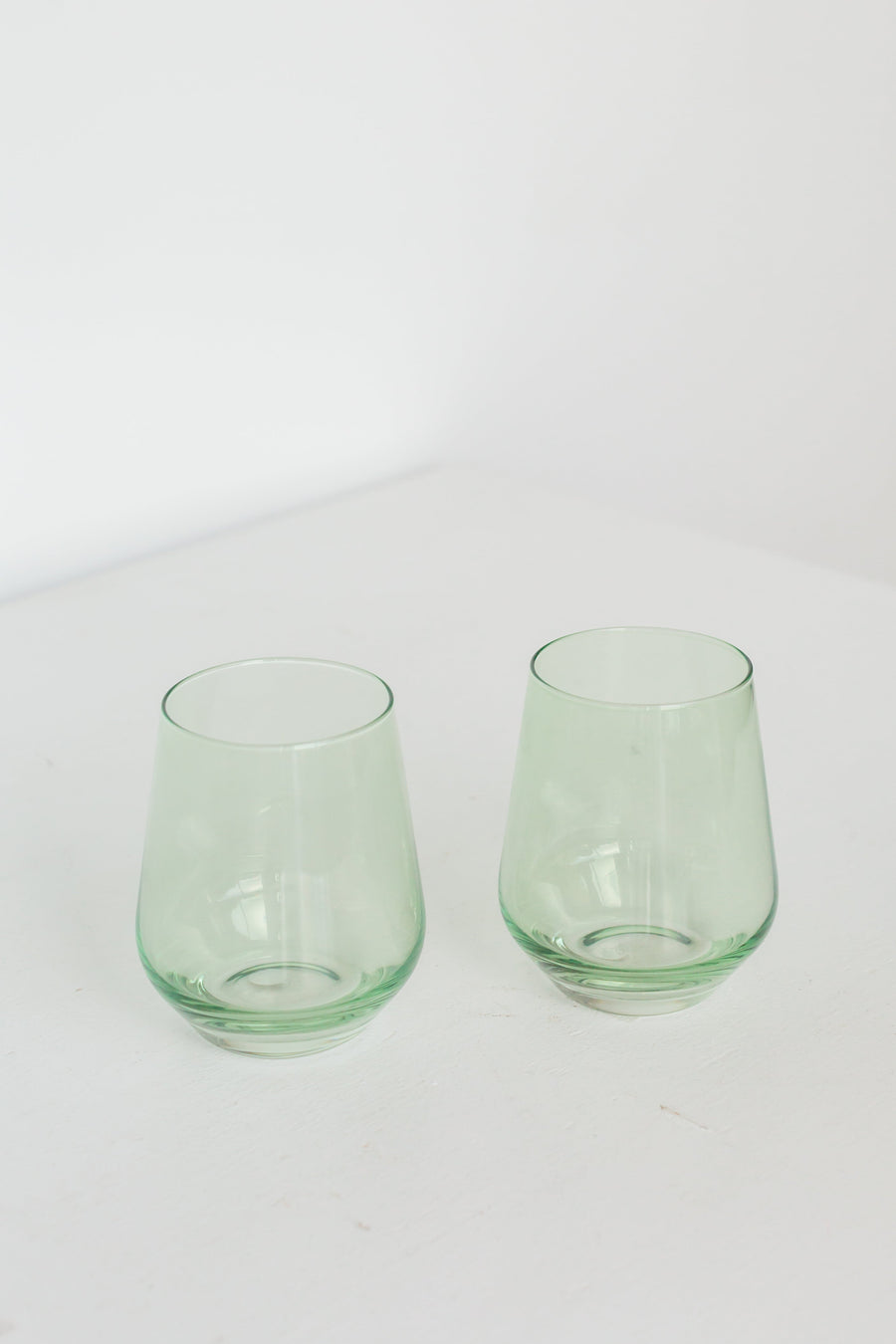 Colored Wine Stemless - Set of 6 {Mint Green}.