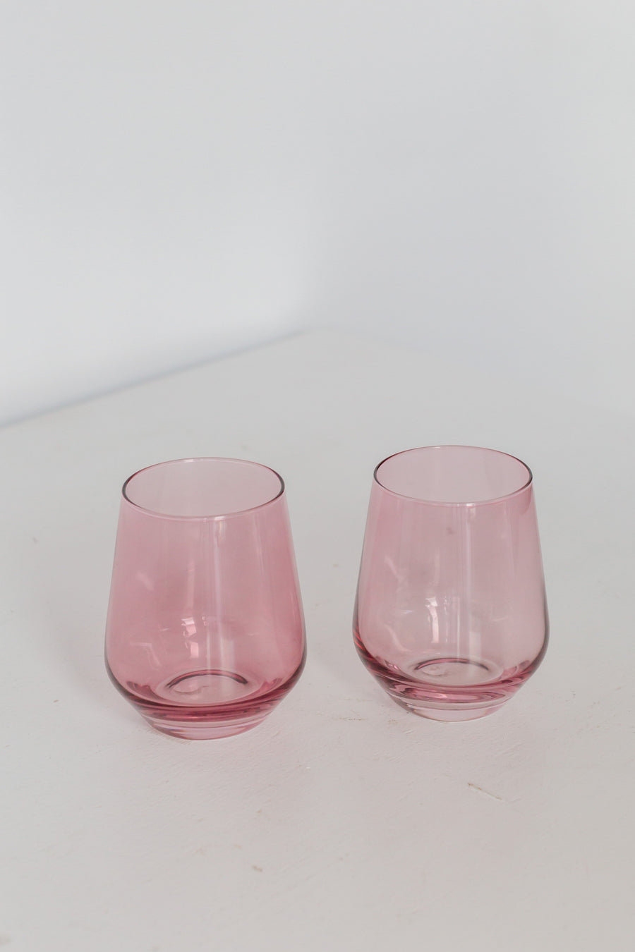 Colored Wine Stemless - Set of 2 {Rose}.
