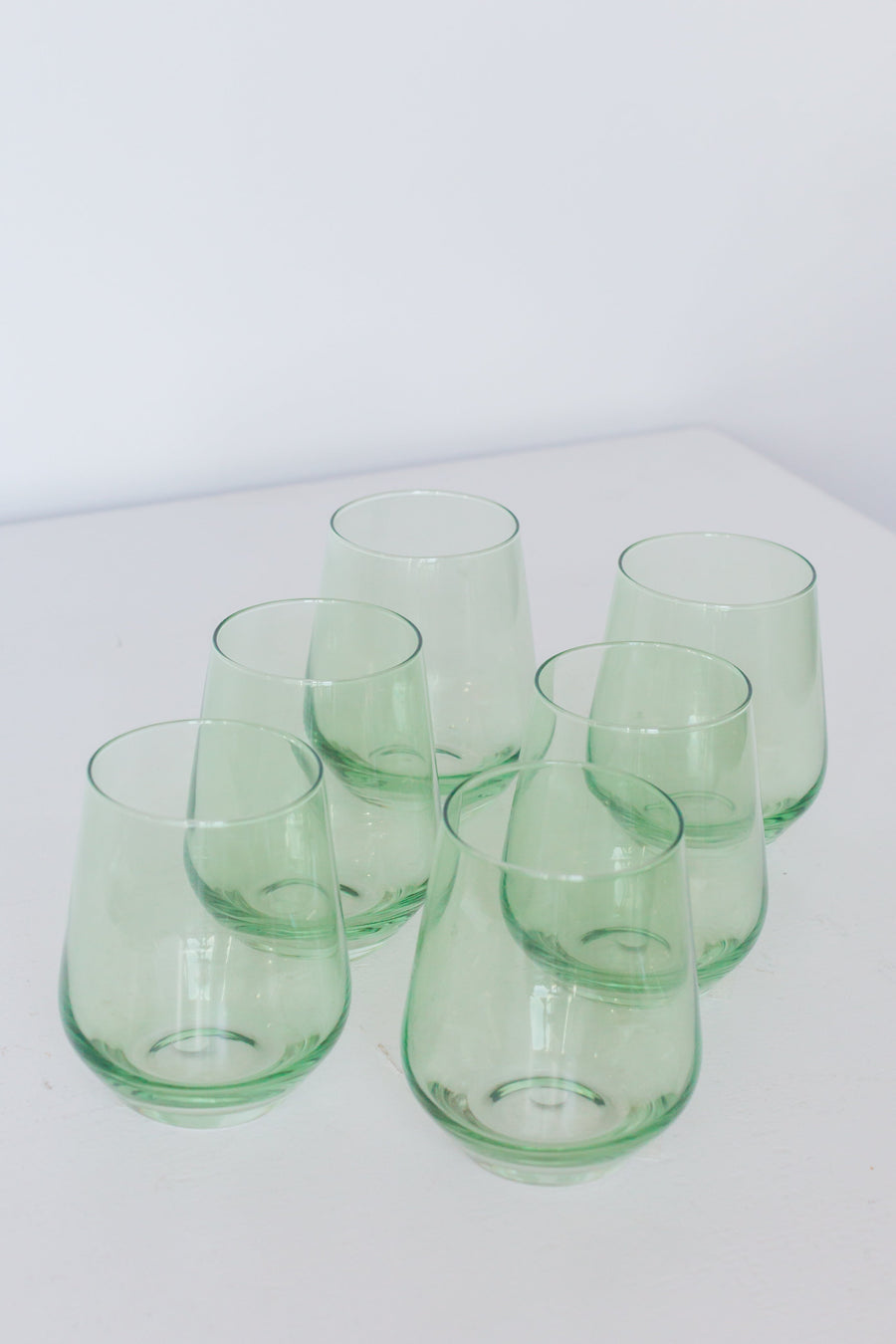 Colored Wine Stemless - Set of 6 {Mint Green}.