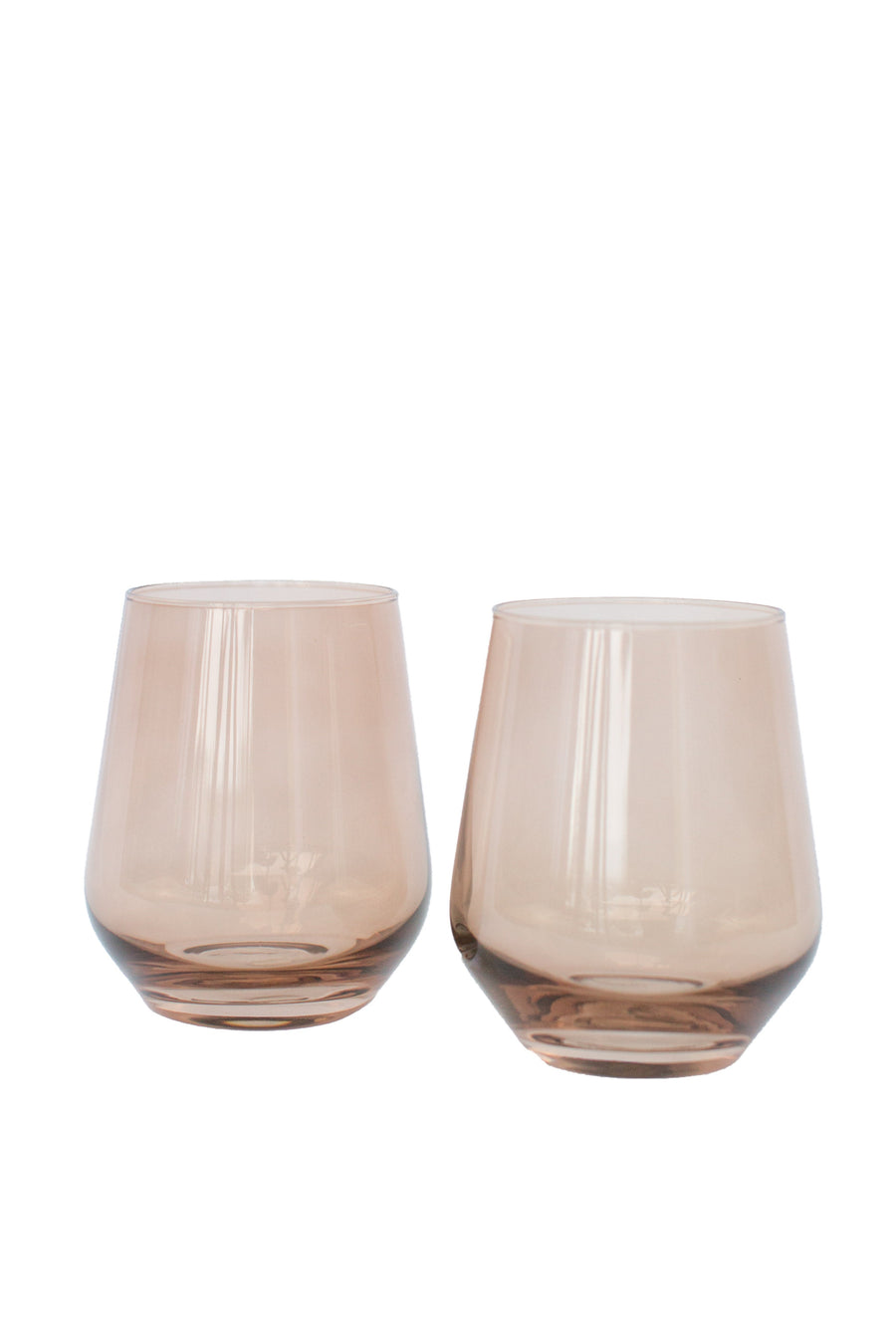 Colored Wine Stemless - Set of 6 {Mocha Mousse (Our Amber Smoke)}.