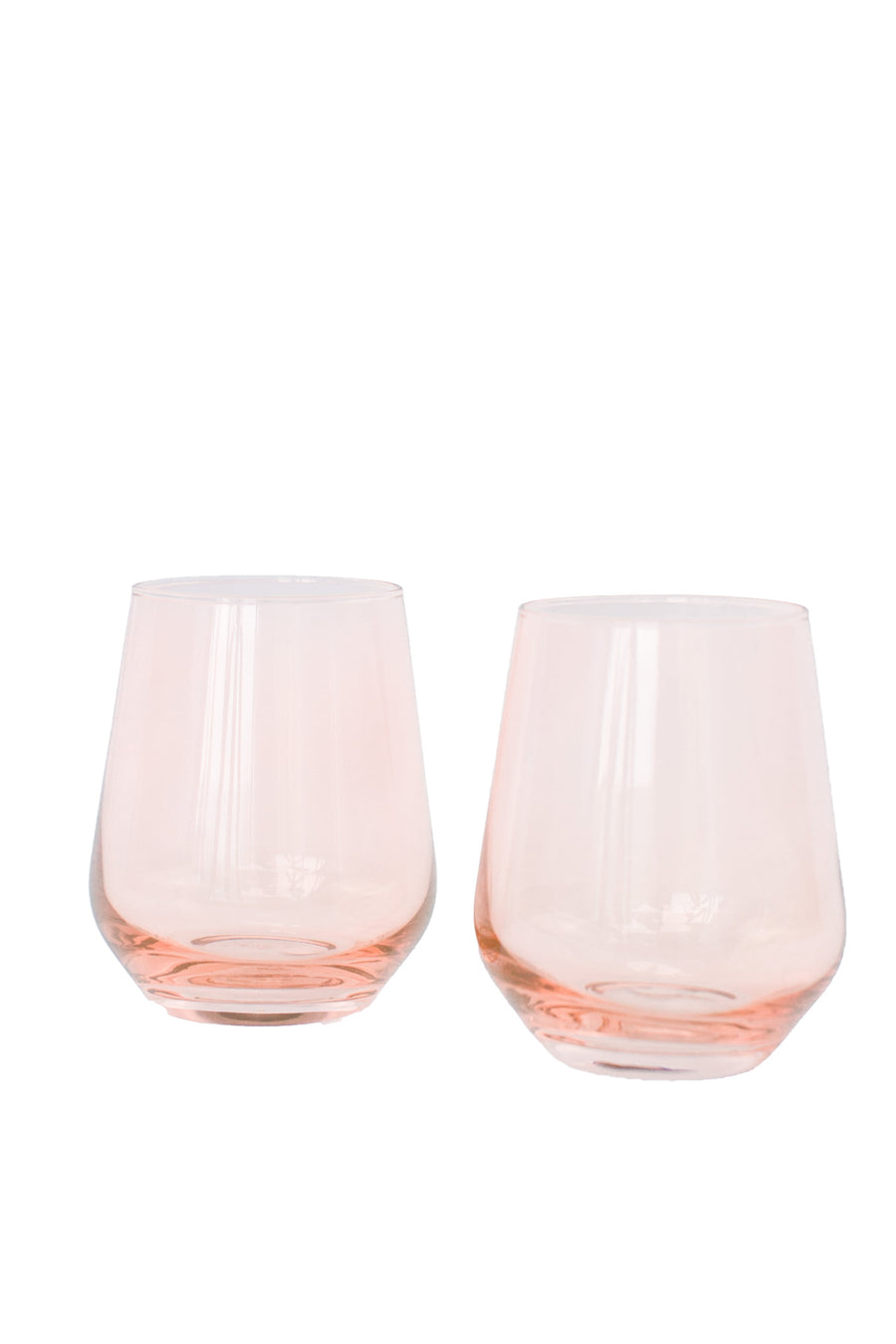 Colored Wine Stemless - Set of 2 {Blush Pink}.