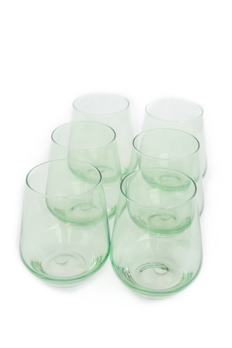 Colored Wine Stemless - Set of 6 {Mint Green}.