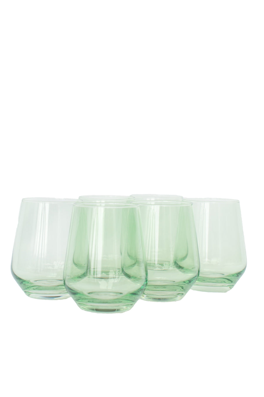 Colored Wine Stemless - Set of 6 {Mint Green}.