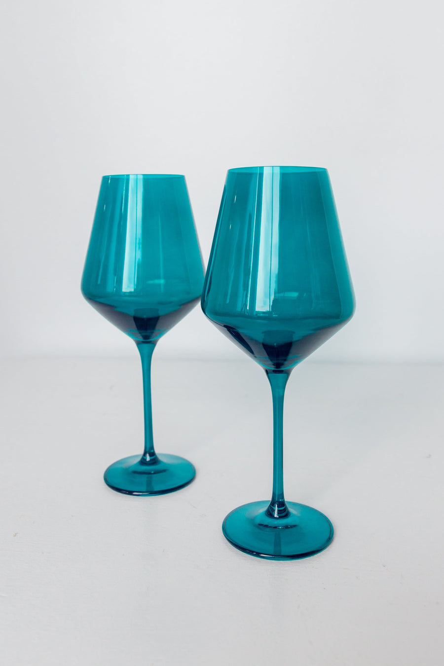 Colored Wine Stemware - Set of 2 {Teal}.
