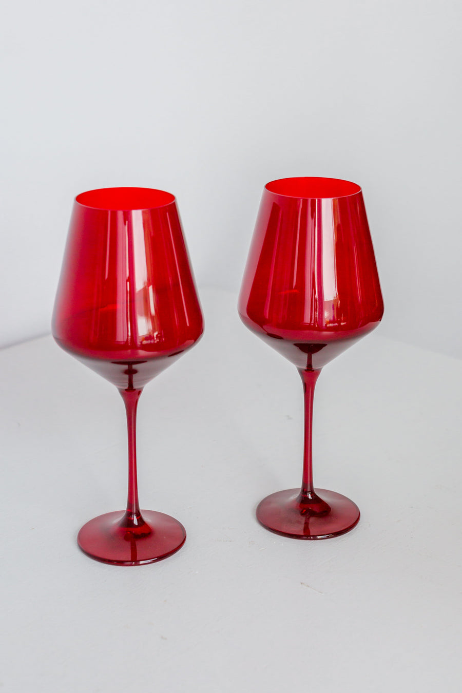 Colored Wine Stemware - Set of 2 {Red}.