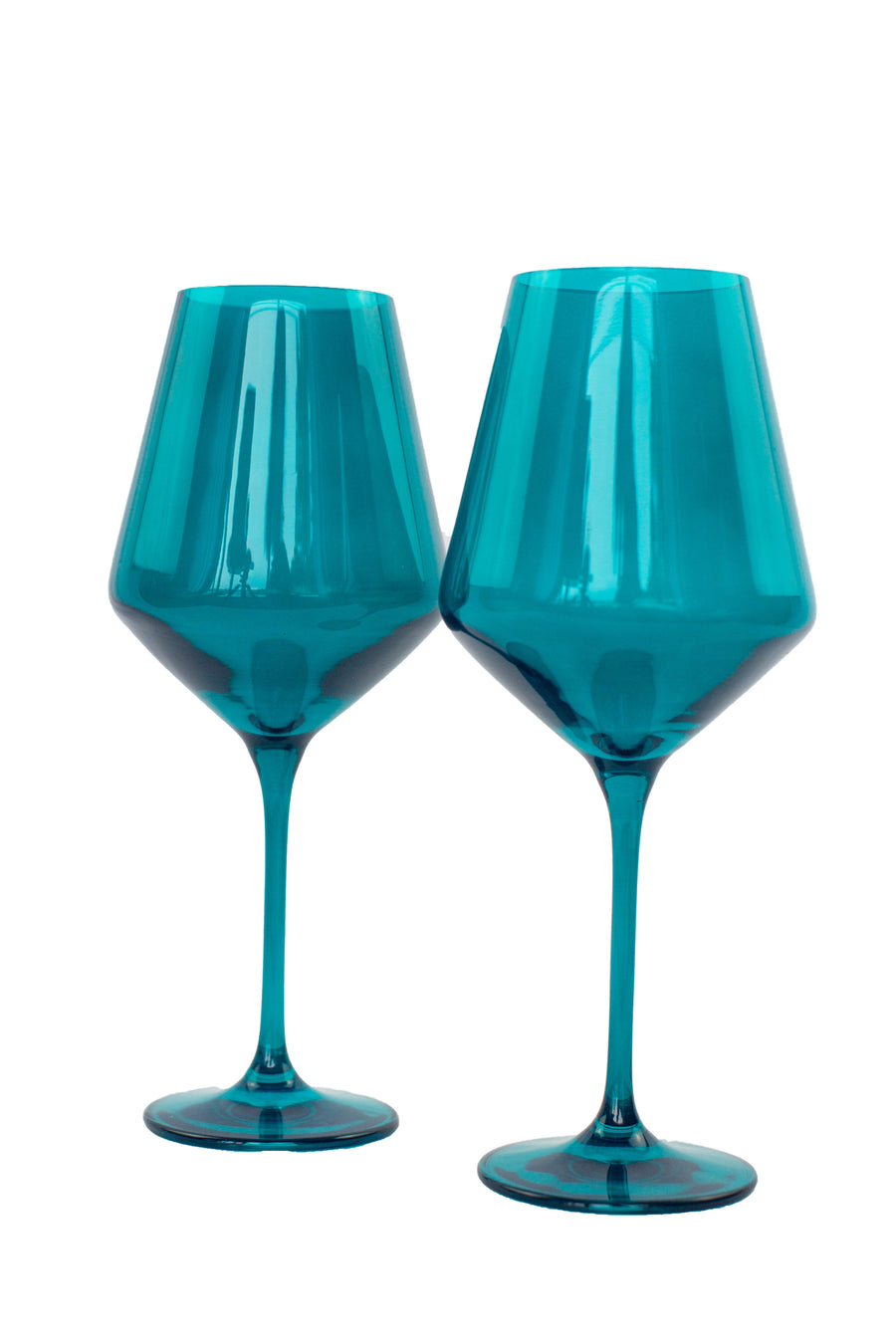 Colored Wine Stemware - Set of 2 {Teal}.